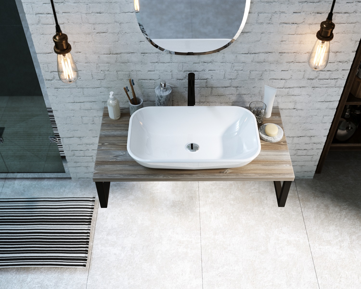 У85834 Столешница GRUNGE LOFT 90 Дуб Намибия 1 Marka GRUNGE LOFT  - Вид №2