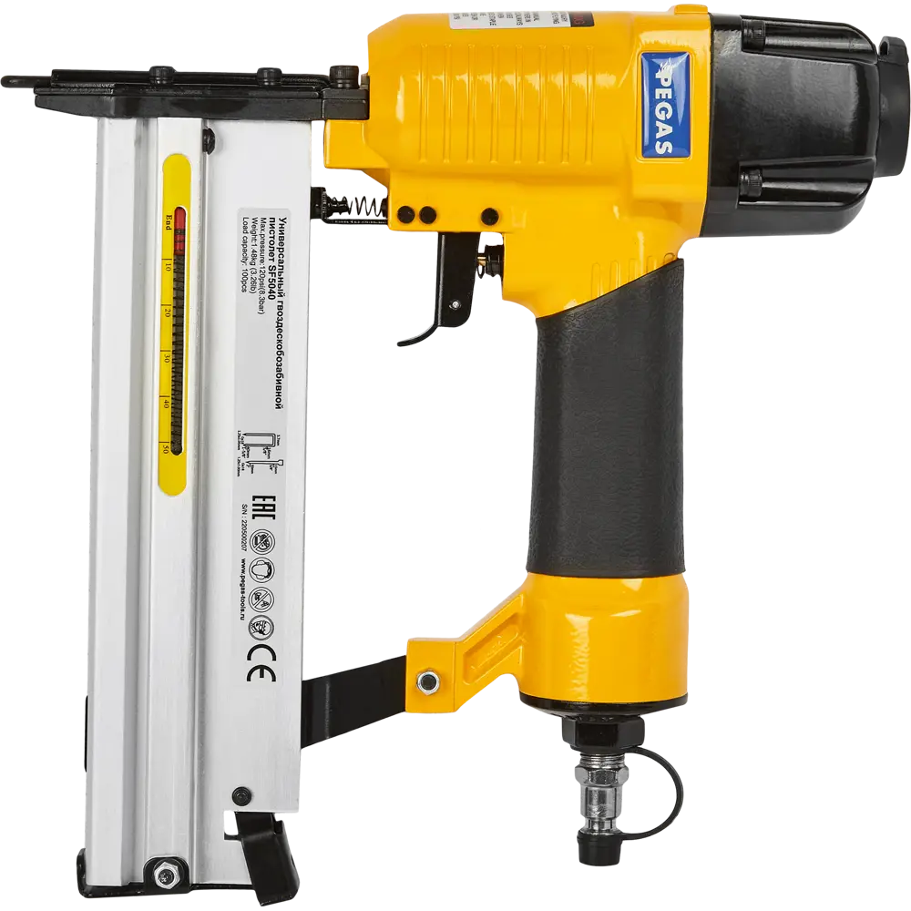 Степлер пневматический Pegas Pneumatic SF5040 тип скоб 18GA 16-40 мм STLM-2041902 - Вид №1