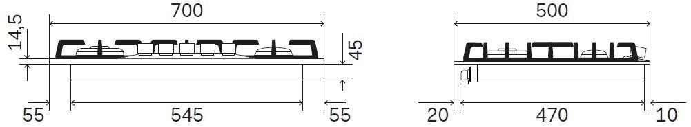 Ilve Газовая встраиваемая плита из нержавеющей стали Nostalgie Hcb70sdn Santreyd - Вид №2