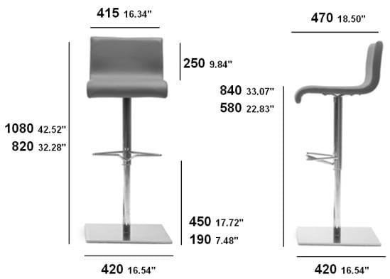 Высокий поворотный стул со спинкой SITIA AMBA ARCH-00109254 - Вид №5