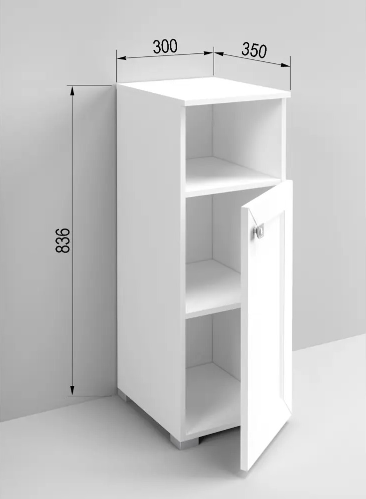 91168403 Шкаф для ванны напольный Regent style ПеналГранд1д1н бел левый 30x83.6см цвет белый STLM-0507790