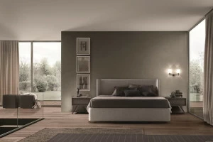 Presotto Кровать двуспальная с обивкой кожей Callas | letto