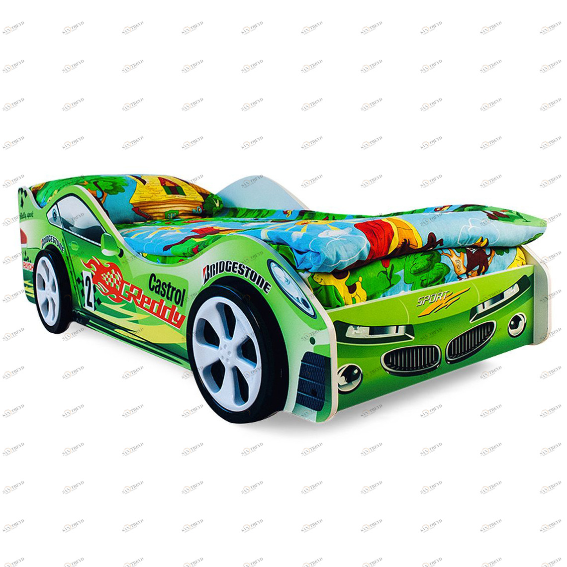 Детская кровать-машина "Вихрь" БЕЛЬМАРКО  326740 Зеленый Santreyd 