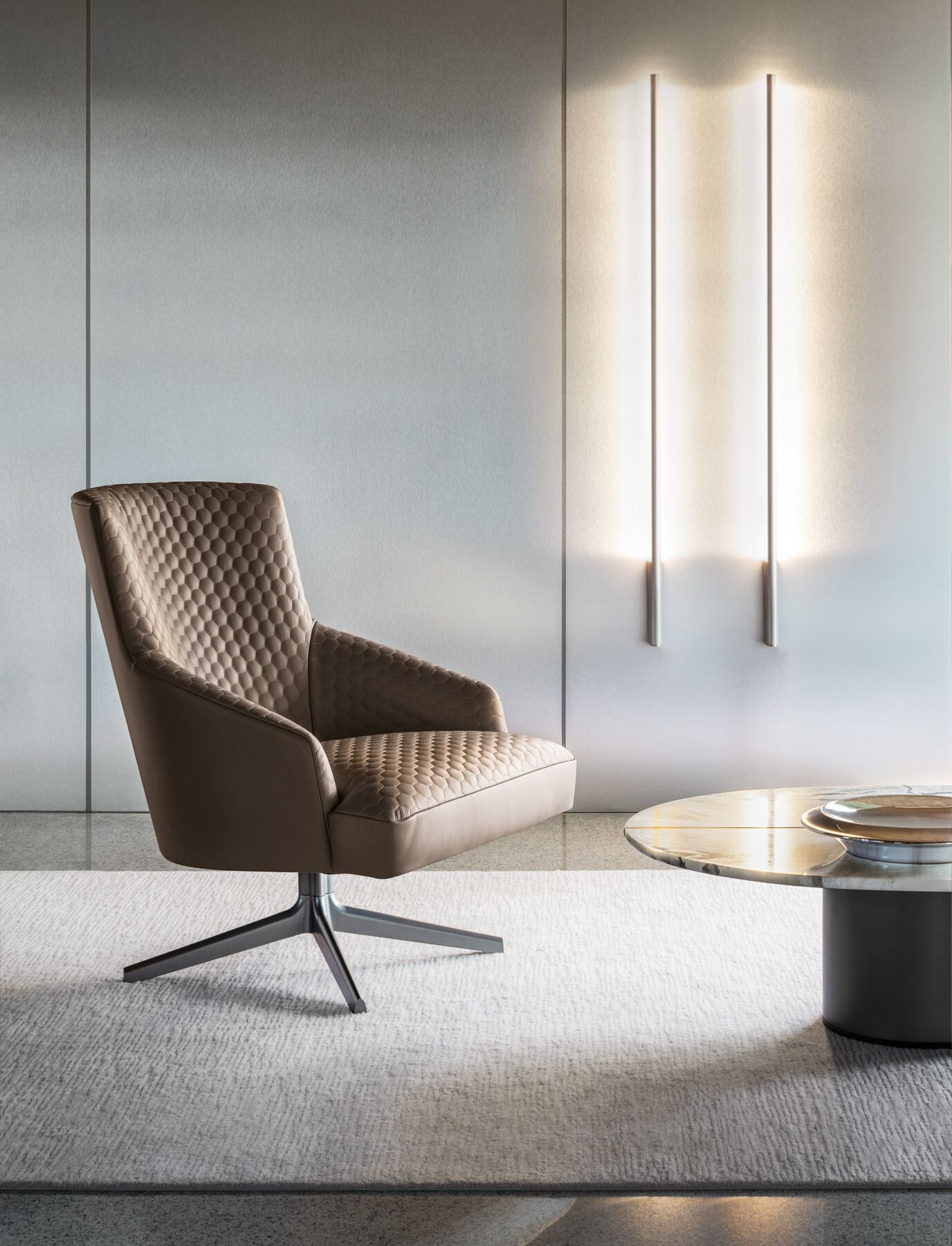 Кожаное вращающееся кресло с подлокотниками i 4 Mariani Мур ARCH-00070230 - Вид №2