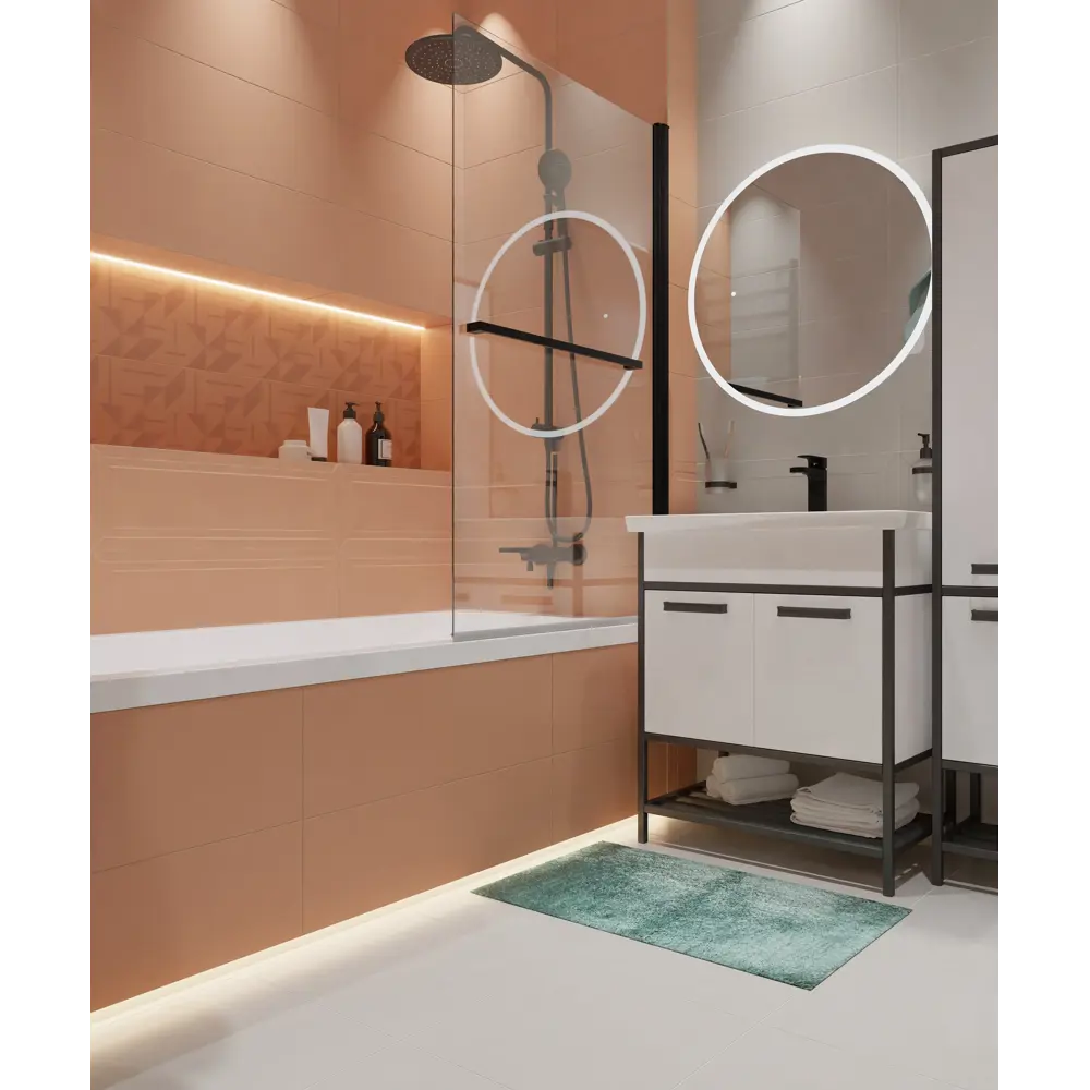 Плитка настенная Керамин Сонет 1Д 25x75 см 1.69 м² матовая цвет розовый STLM-2182343 - Вид №6