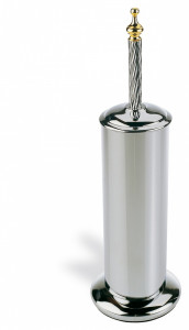 G039(04) Stil Haus Giunone, напольный металлический ёрш, цвет белый - золото