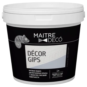Краска с эффектом гипса Maitre Deco Décor Gips 1 л цвет белый
