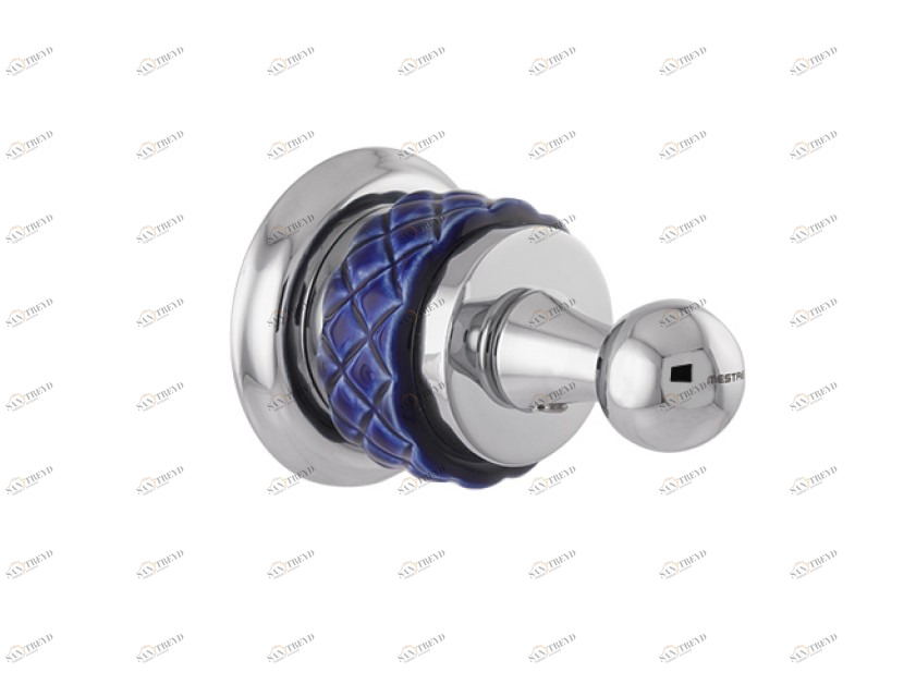 065575.A00.50 Крючок для халата с синим фарфором Яркий хром Mestre 