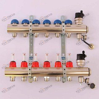 Коллектор 1"xМ 24 х19 6 выходов EMMETI TOPWAY с расходомерами и вентилями 1298188