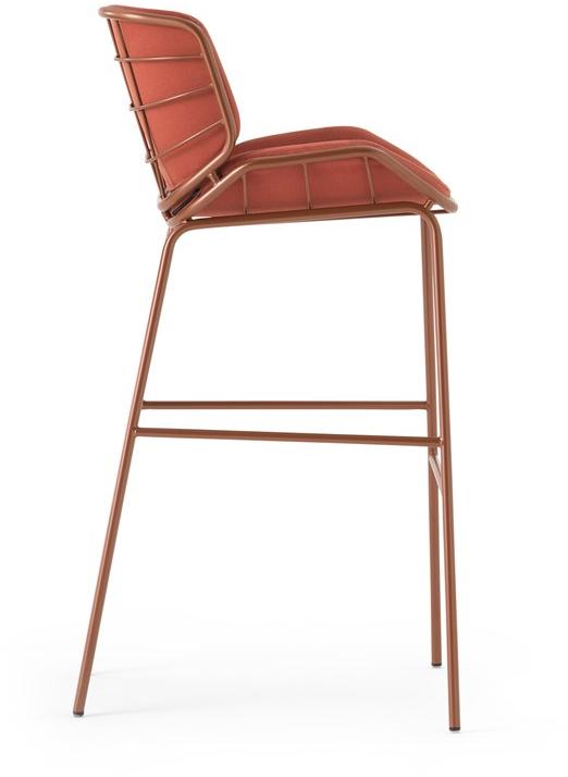 TrabA' Табурет металлический со спинкой и подставкой для ног Skin 0083-met skin stool - Вид №1