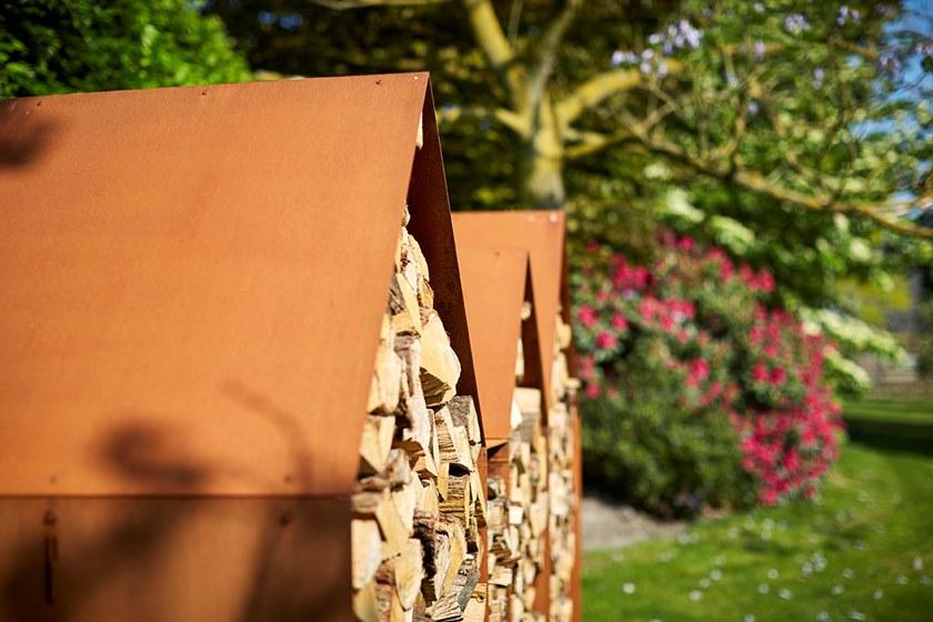 RB73 Подставка для бревен из стали Corten ™  Rb-1600  - Вид №8