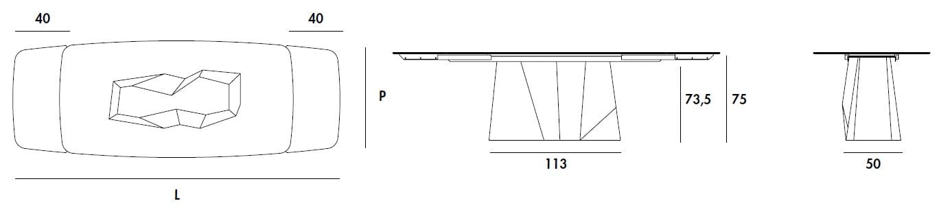 Керамический прямоугольный выдвижной стол Sovet Italia Deod ARCH-00047498 - Вид №3