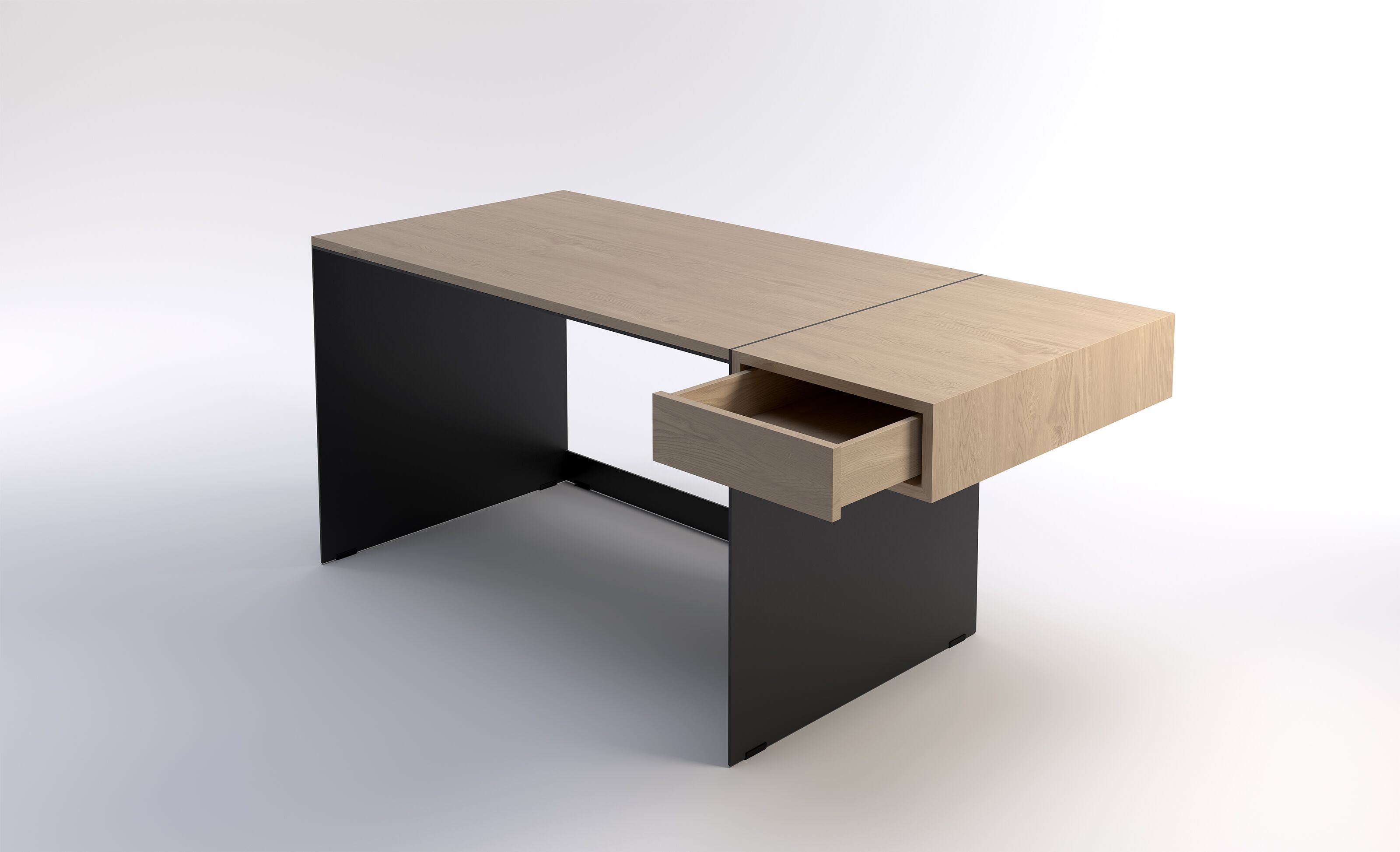 Прямоугольный стол с деревянной столешницей и ящиками Phase Design отдел ARCH-00059833 - Вид №7