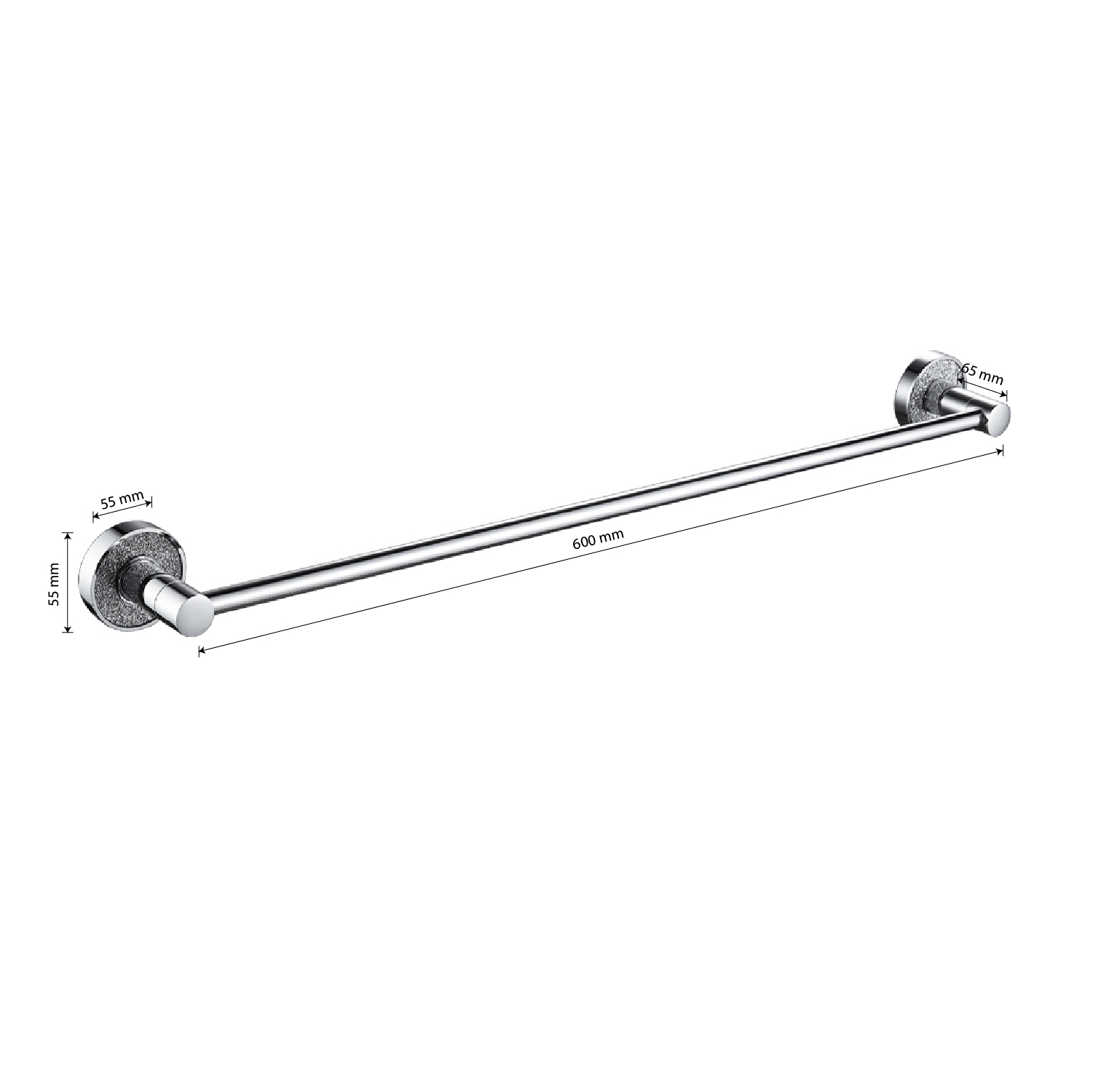 GFmark - Держатель для полотенца, прямой, крепление с АЛМАЗНОЙ КРОШКОЙ, код: 4801  - Вид №3