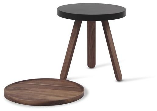 Woodendot Круглый журнальный столик из орехового дерева с подносом sun-id-1386148 - Вид №8