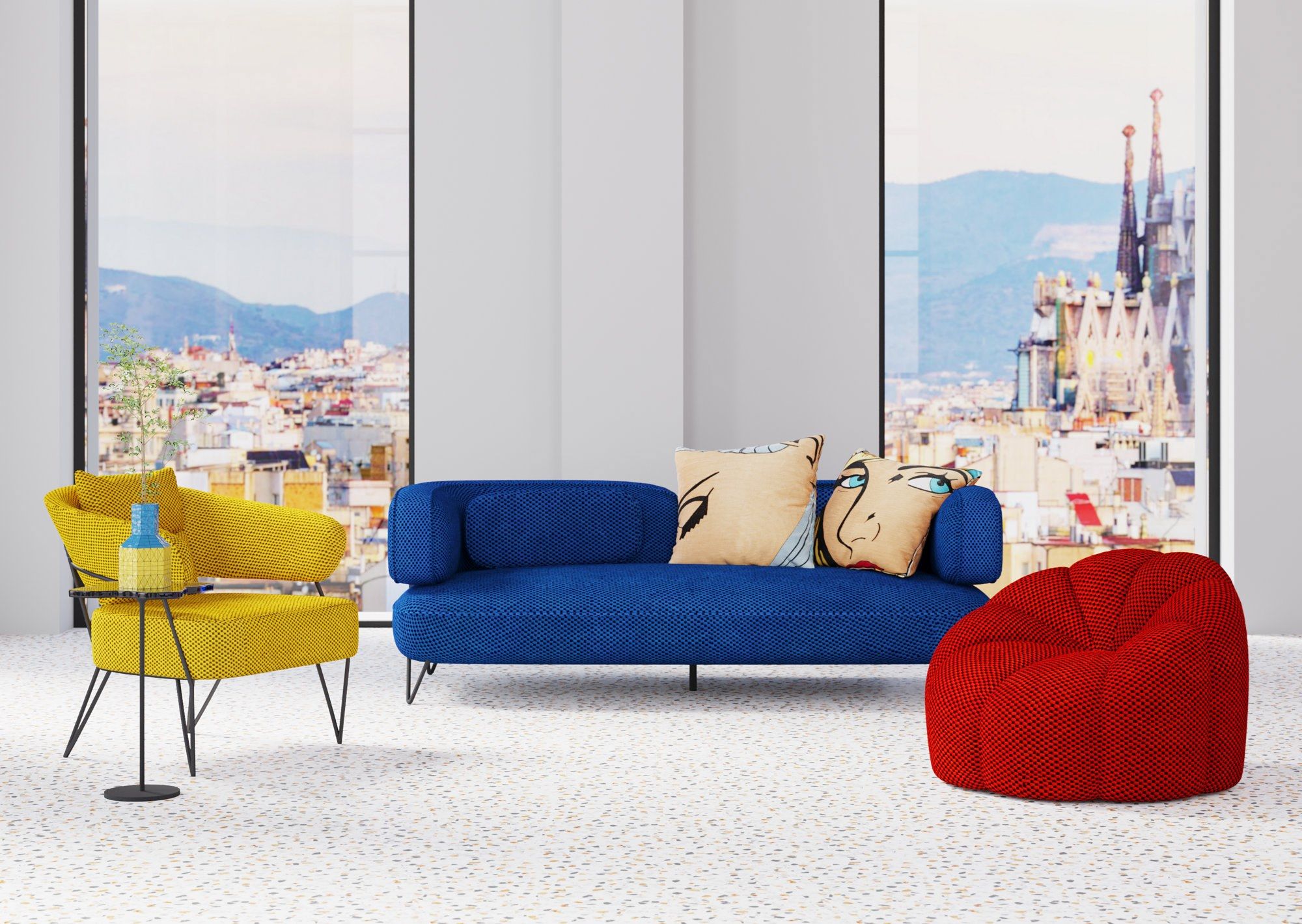 2-местный диван из полиэстера KARE Design Peppo ARCH-00104386 - Вид №19