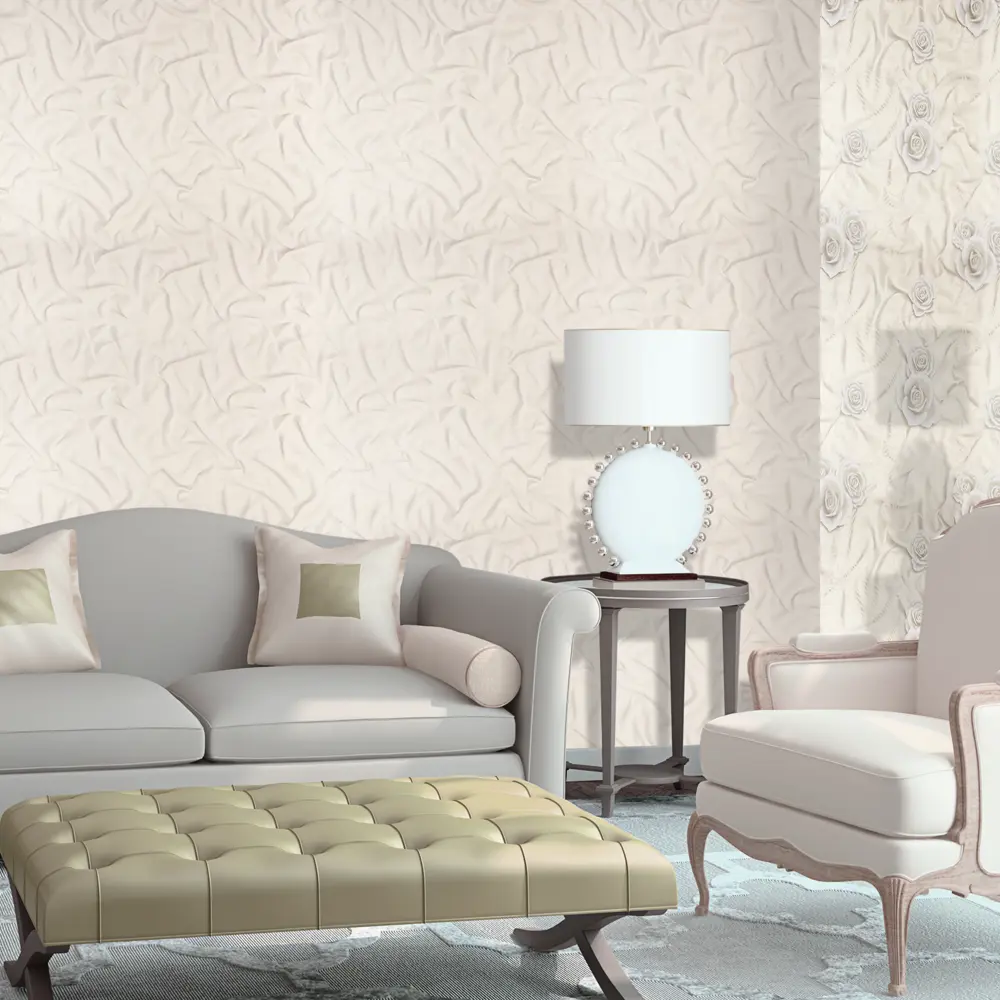 Обои флизелиновые Belvinil Розы бежевые 1.06 м 0204-61 (11ЭСБ3) STLM-2052108 - Вид №3