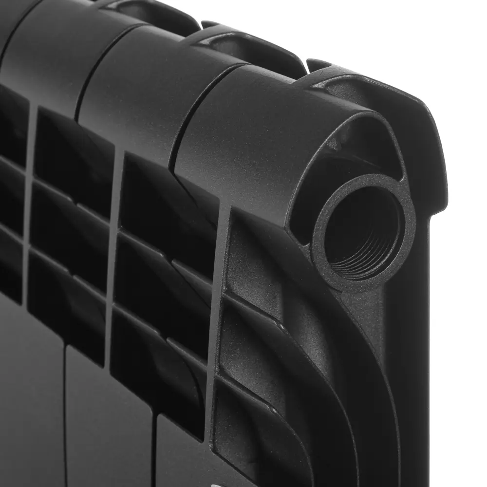 Радиатор секционный Royal Thermo Biliner 500/87 6 секций боковое подключение биметалл черный STLM-2126229 - Вид №2