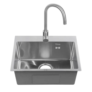 Комплект мойка со смесителем Vidage 50x40 см глубина чаши 20 см нержавеющая сталь цвет серебристый