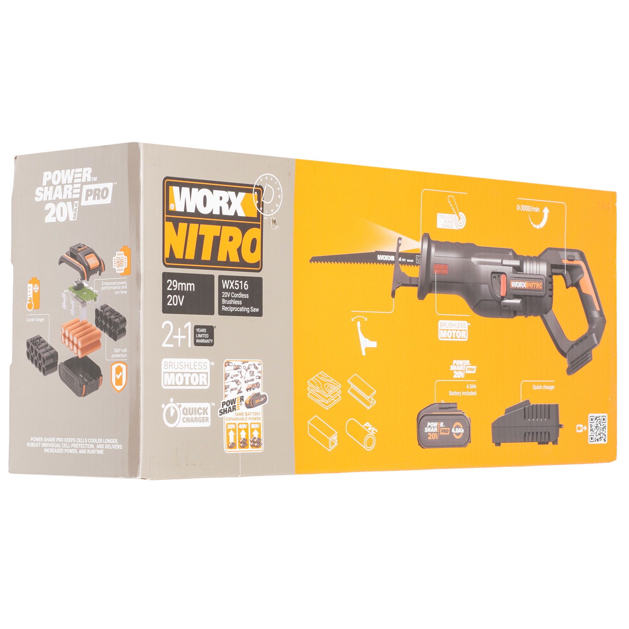 Сабельная пила WORX WX516 PowerShare 20V 9083080 STDN-0007061 - Вид №10