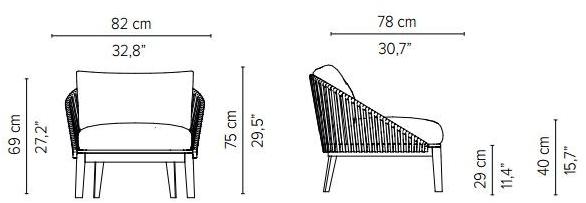 TRIBÙ Садовое кресло из ткани с подлокотниками Mood sun-id-1473386 - Вид №3