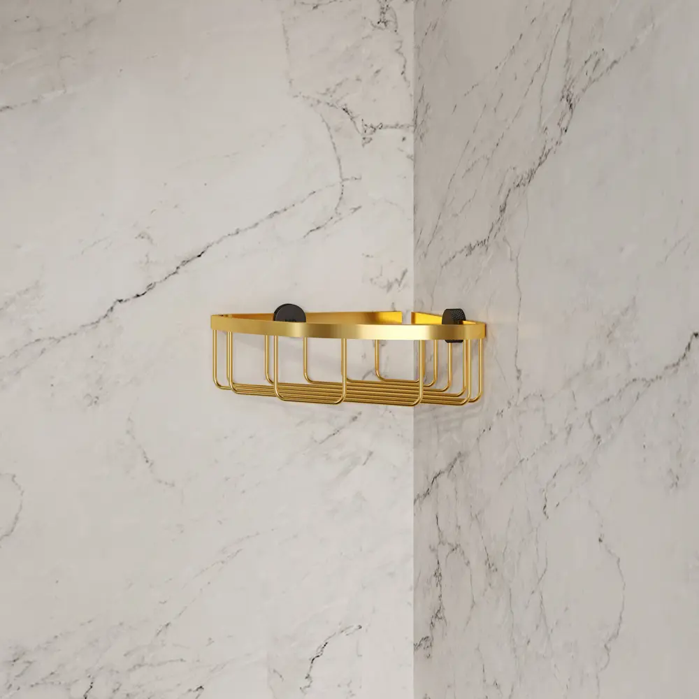 Полка для душа Iddis Art LMARTS00Zi44 угловая 1 ярус цвет золото STLM-2039805 - Вид №1