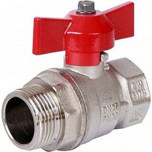 Кран шаровый STOUT ВН 3/4" стандартный проход, бабочка красная
