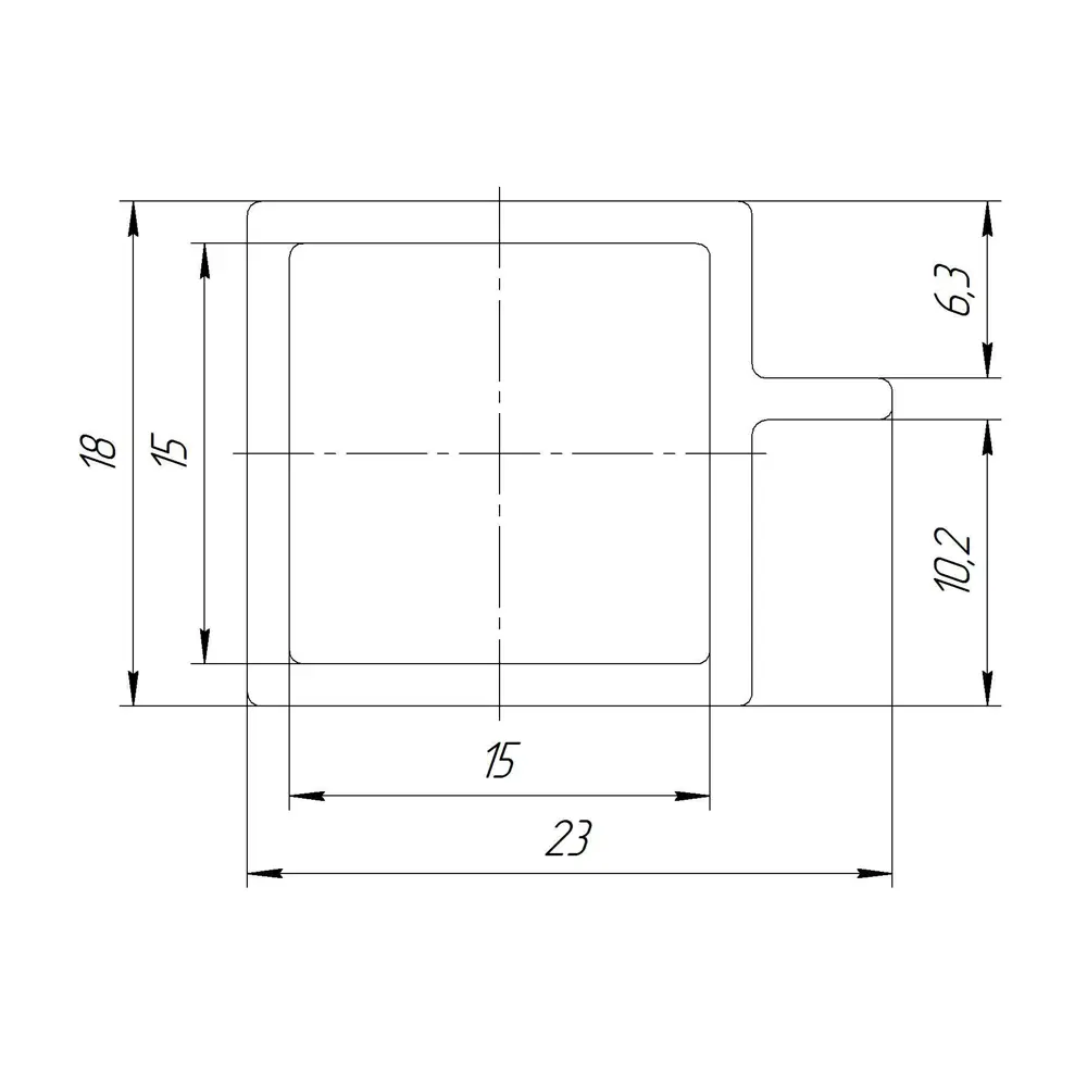 Santreyd: Алюминиевый профиль под стекло 23x2000 мм для мебельных конструкций 85500058 STLM-0063416 - Вид №3