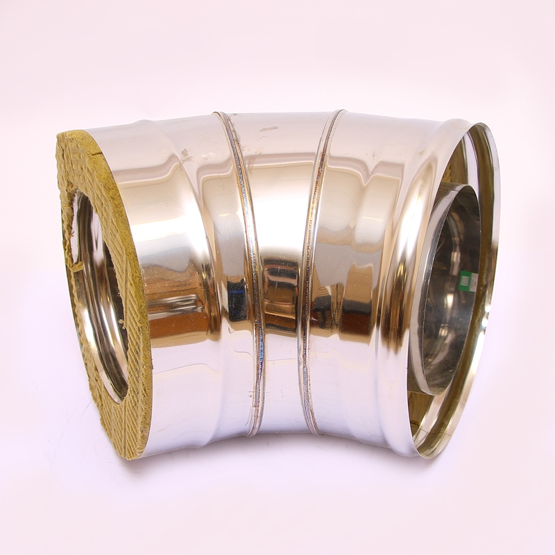 Сэндвич-колено 135" Ferrum Ф180х280 нержавеющая сталь (430/0,5мм) FD07180N4FF