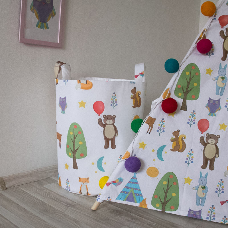 Тканевая корзина Forest Party VAMVIGVAM FOREST PARTY 282038 Белый;зеленый;коричневый Santreyd  - Вид №4