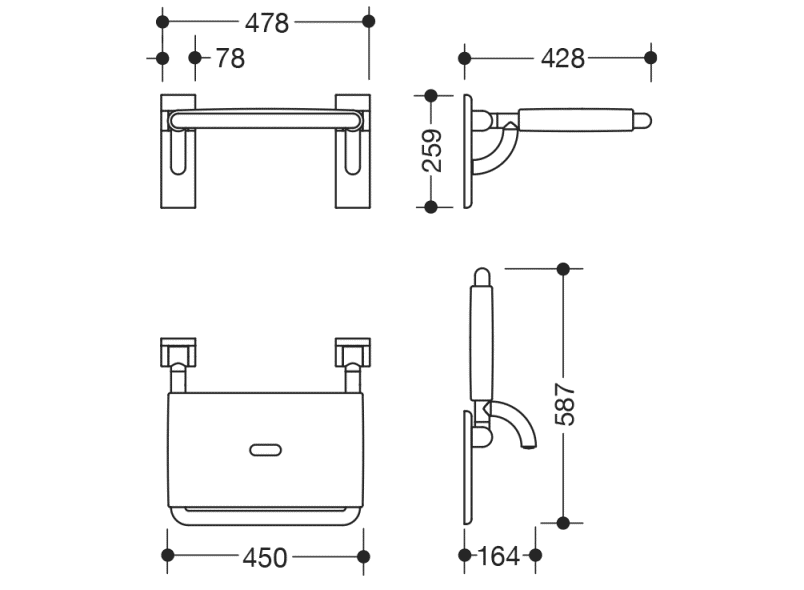 801.51.217 складное сиденье HEWI Serie 477/801  - Вид №16