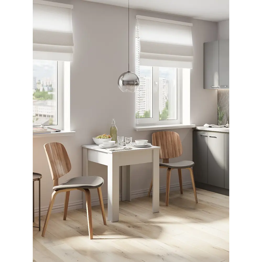 Стол обеденный 58x75 см квадрат ДСП цвет белый Santreyd STLM-2137292 - Вид №8