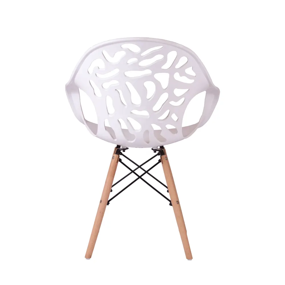 Стул Petalo STP-01-02 60x82x45 см ножки дерево/бежевый сиденье полипропилен цвет белый Santreyd STLM-2184188 - Вид №1