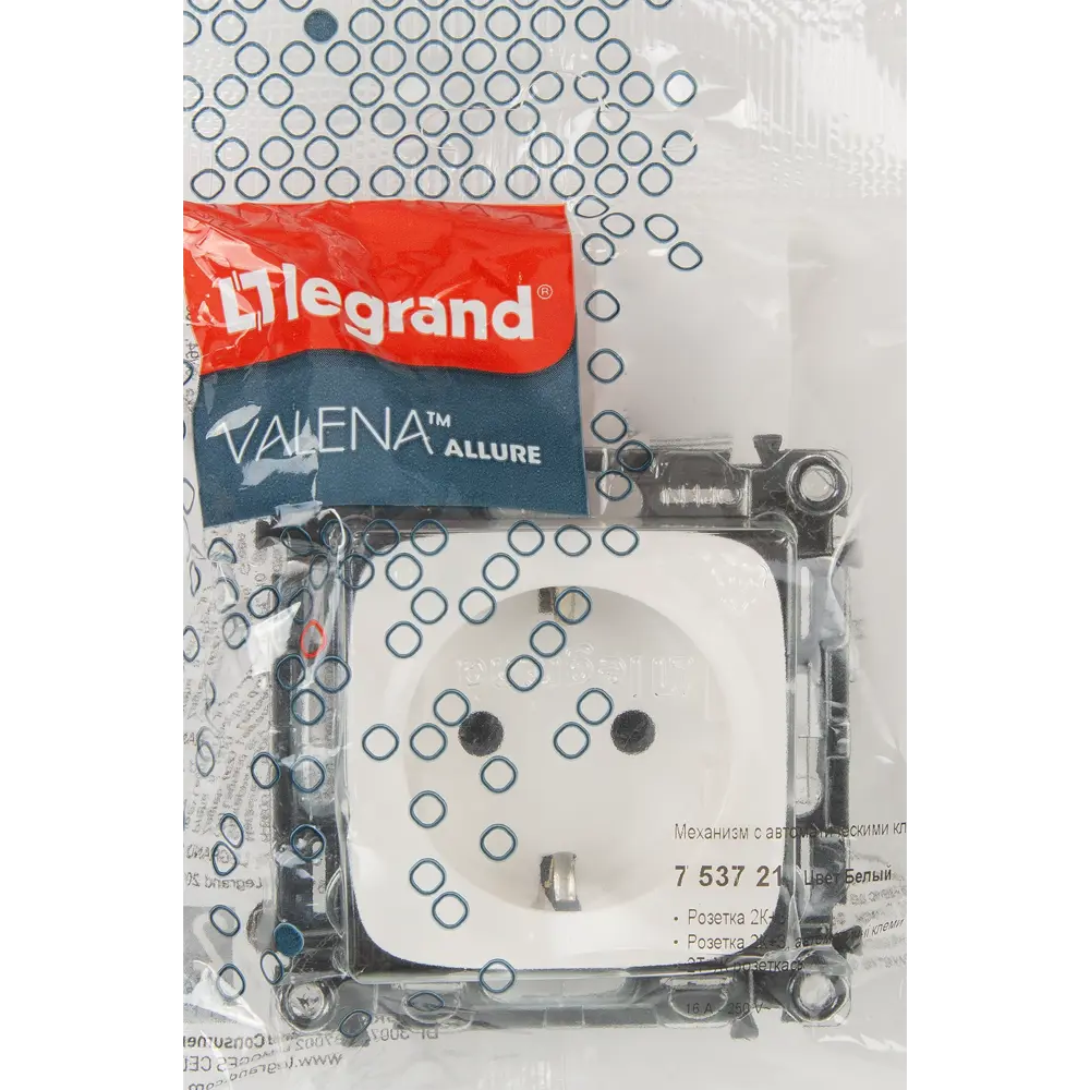 Розетка Legrand Valena Allure 2 контакта с заземлением цвет белый STLM-2147174 - Вид №5