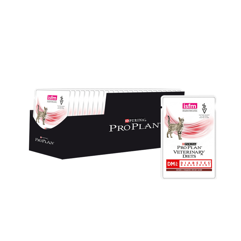 ПР0039977*4 Корм для кошек Veterinary Diets DM St/Ox при диабете, говядина пауч 85г (упаковка - 4 шт) Pro Plan 