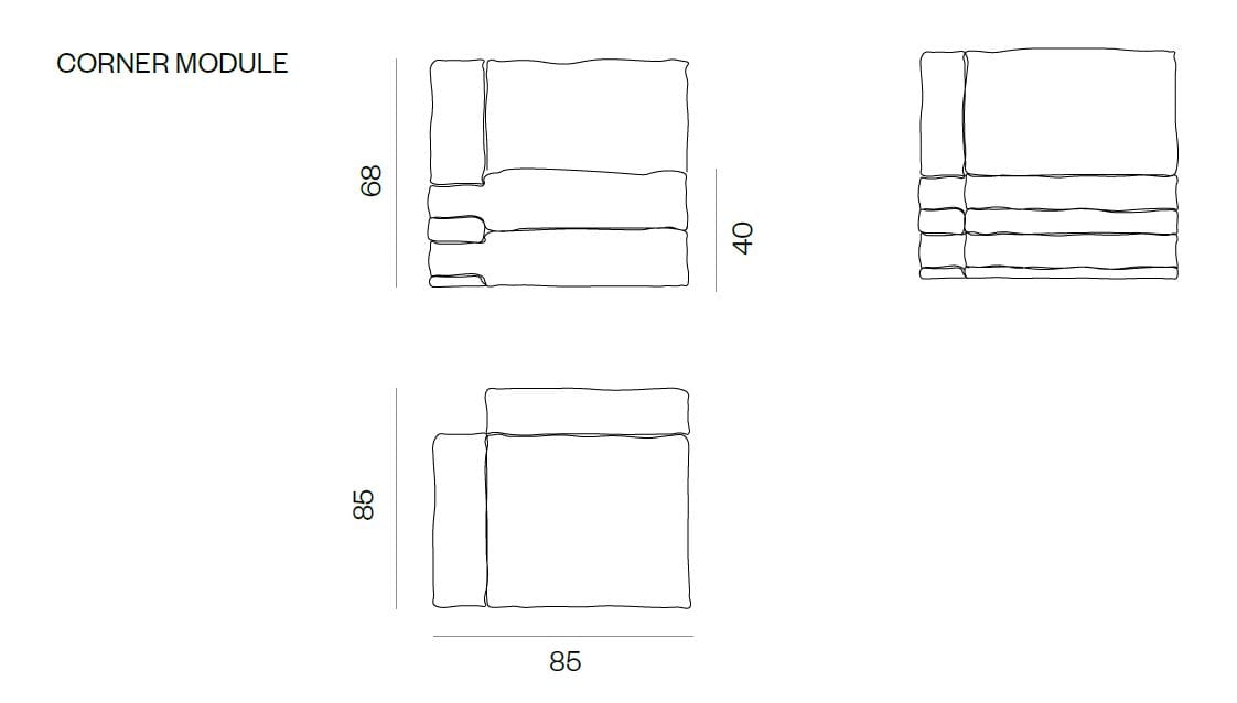 Модульный бархатный диван BD Barcelona PILLOW VELVET ARCH-00002067 - Вид №15