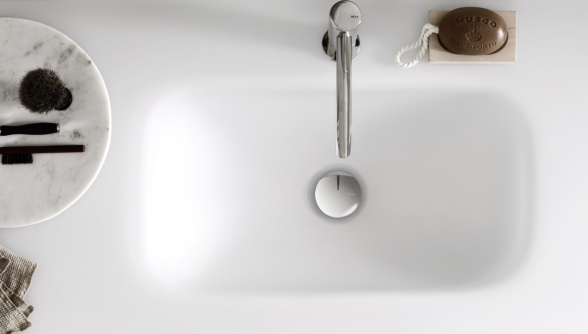 Rexa Design Встроенная столешница для умывальника из стекла REXA-ST112  - Вид №1