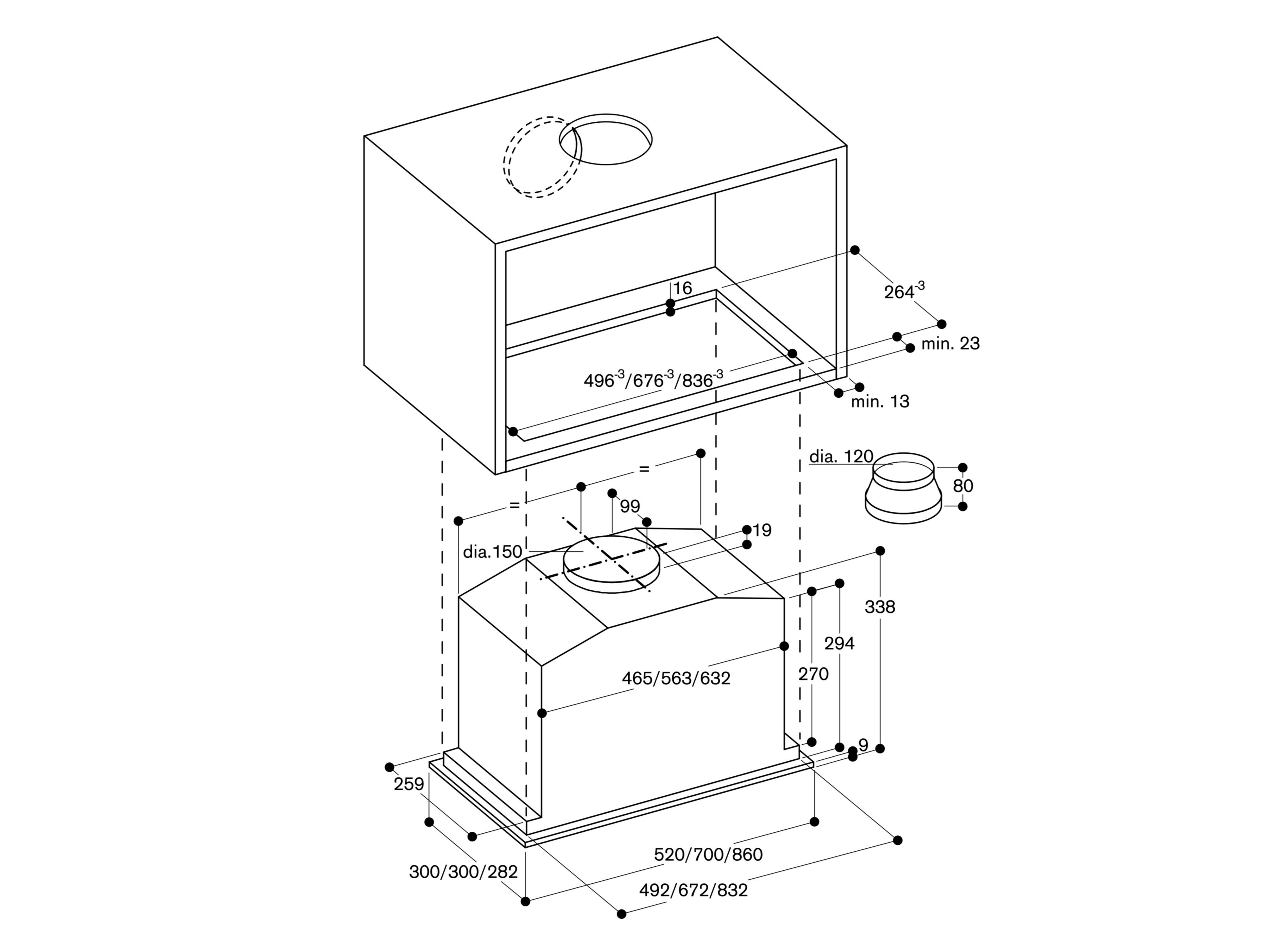 Вытяжка из нержавеющей стали и стекла с всасыванием по периметру GAGGENAU серия 200 ARCH-00029800 - Вид №2
