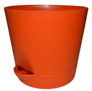 204-23 Горшок д/цветов с поддоном Le Parterre d=19.5 2.8л. Оранжевый Цветочная коллекция