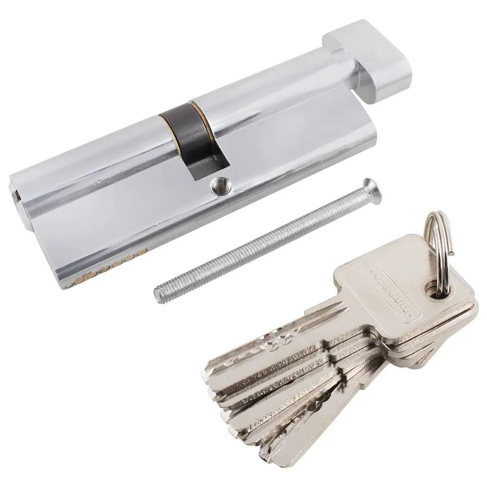 Цилиндр ключ/вертушка 45x45 хром, 90 C BK CP PALLADIUM STLM-2154688 - Вид №1