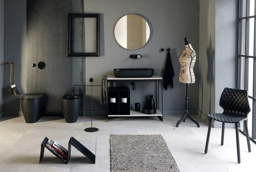 Scarabeo Ceramiche Тумба под умывальник из металла с вешалкой для полотенец Solid sun-id-1377566 - Вид №3