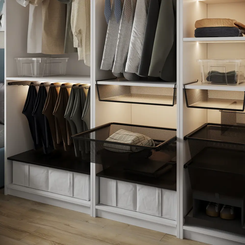 Выдвижная корзина с рамой KONSENSA 36x35.7x12 см цвет черный STLM-2041338 - Вид №11