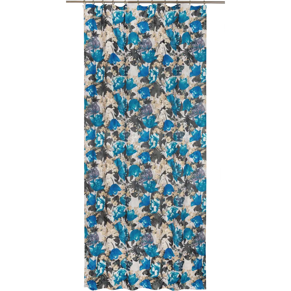 Штора на ленте «Синий цветок», 140х260 см, цветы, цвет мультиколор ТОРГОВЫЙ ДОМ ТЕКСТИЛЬ STLM-2018959