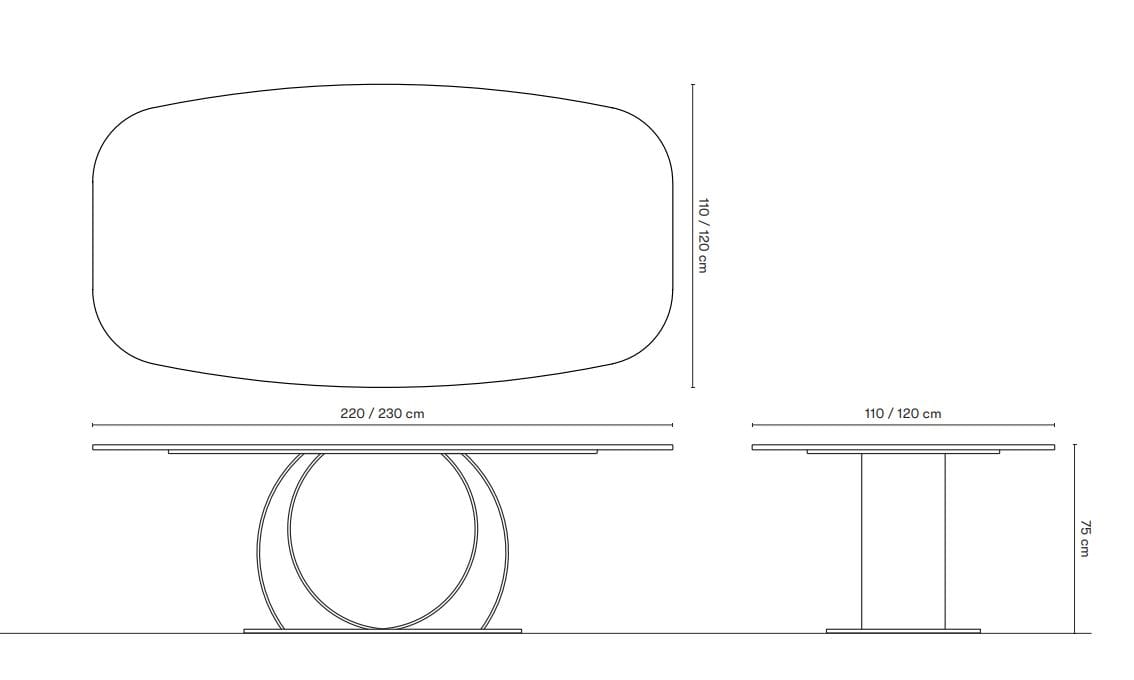 Прямоугольный стол со стальным основанием и ламинированным верхом ORO NERO Collection Eclipsy ARCH-00076302 - Вид №3