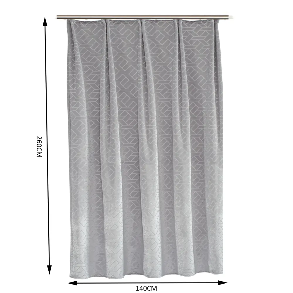 Штора на ленте Inspire Mongo 140x260 см цвет серый 83562125 STLM-2196871  - Вид №2