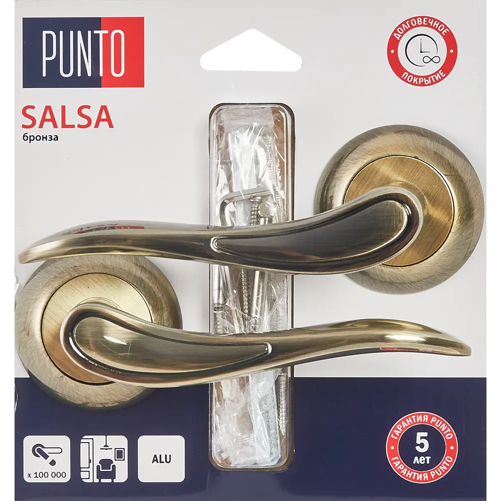 Дверные ручки Punto Salsa без запирания цвет бронза STLM-2136088 - Вид №2