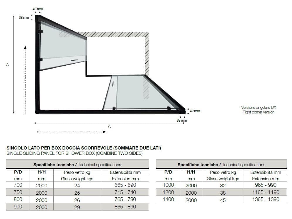 Алюминиевая и стеклянная угловая душевая кабина TAMANACO RAPID ARCH-00130654 - Вид №4