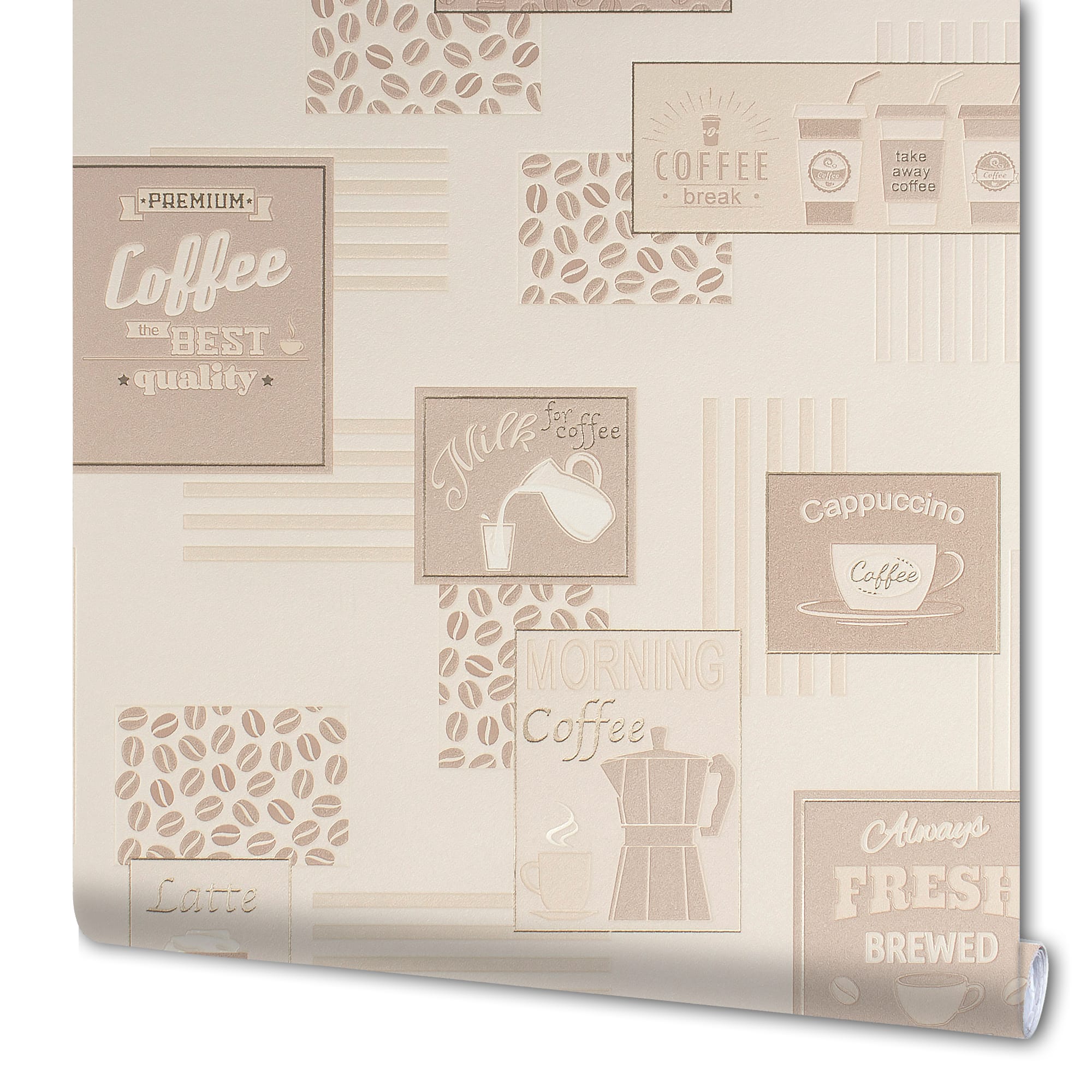 82938370 Обои виниловые бежевые 0.53 м 354 11 Мокко Santreyd 