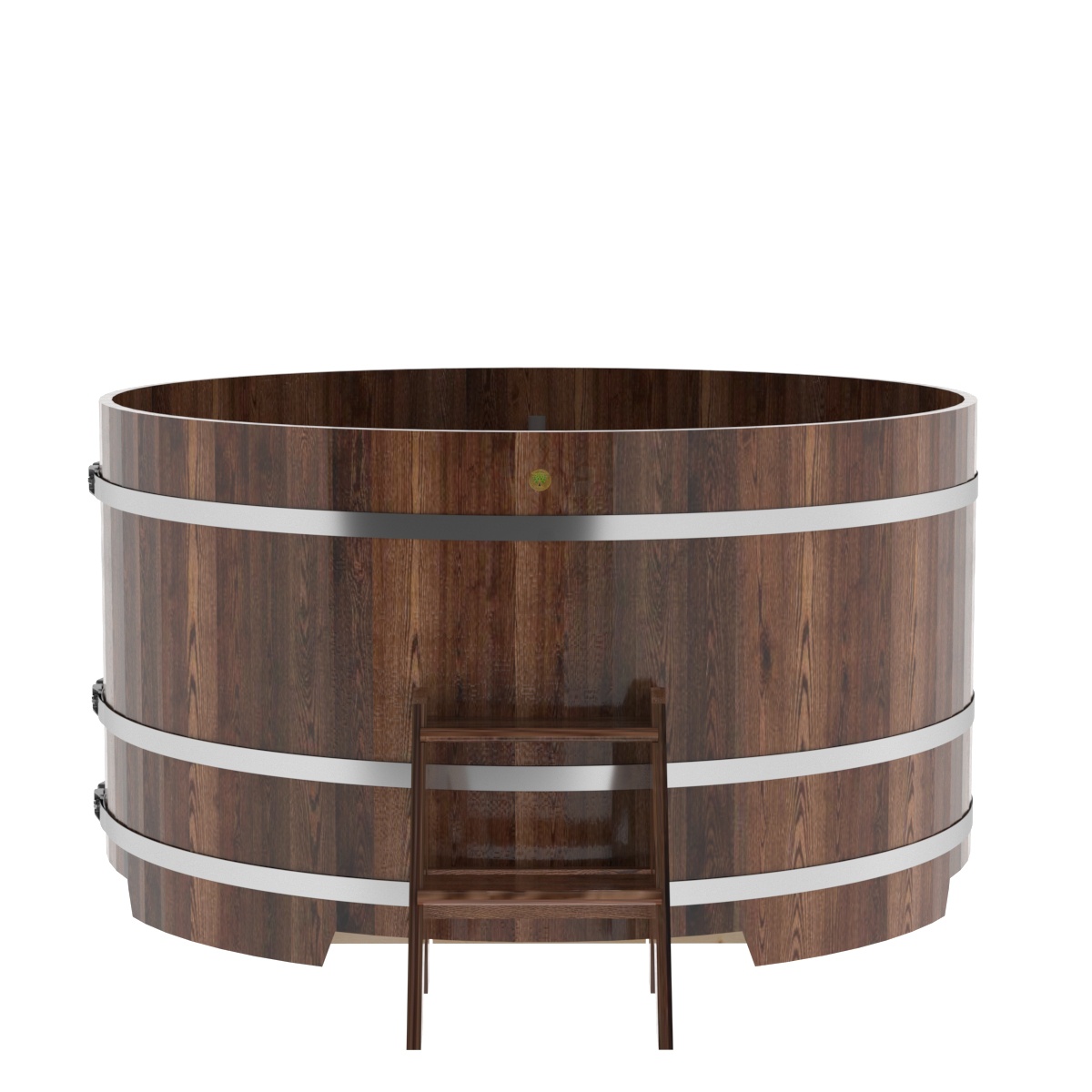 1213 Купель круглая из лиственницы d=1,80х1,0 морёная премиум Alyarus  - Вид №3