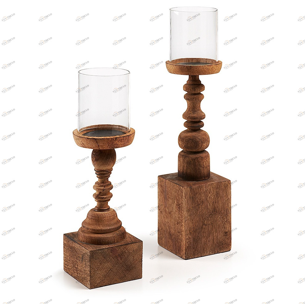 Подсвечники деревянные 2 шт коричневые Just от La Forma LA FORMA JUST 00-3865144 Коричневый